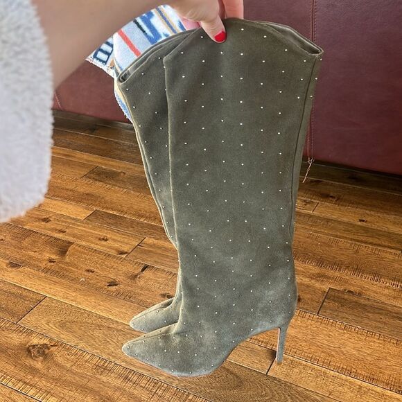 Schutz Maryana Studded Pointed Toe Boot Size 7.5 - Picture 10 of 12